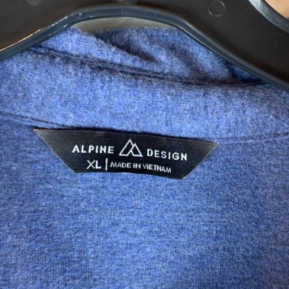 Alpine Design Shirt Mens XL Indigo Blue Heather Wanderful Knit Long Sleeve 7027 - Picture 2 of 8